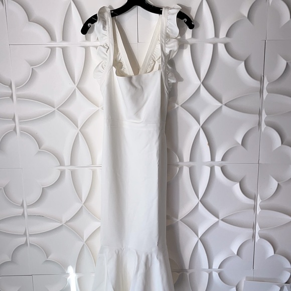 NWT likely Hara white ruffle dress sz 12.        Ffff - Picture 1 of 4
